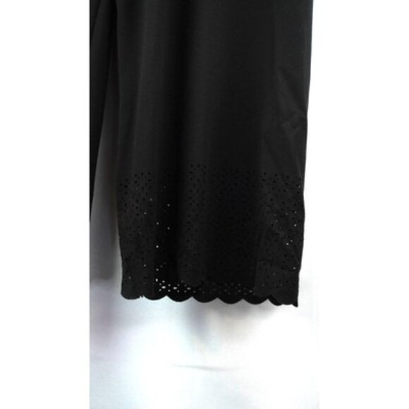 BetaBrand Black Dress Pant Yoga Capri
 Medium Petite meshed and scalloped calf - Picture 5 of 7